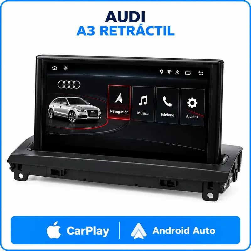 Audi A3 pantalla retráctil 7 pulgadas CarPlay Android Auto
