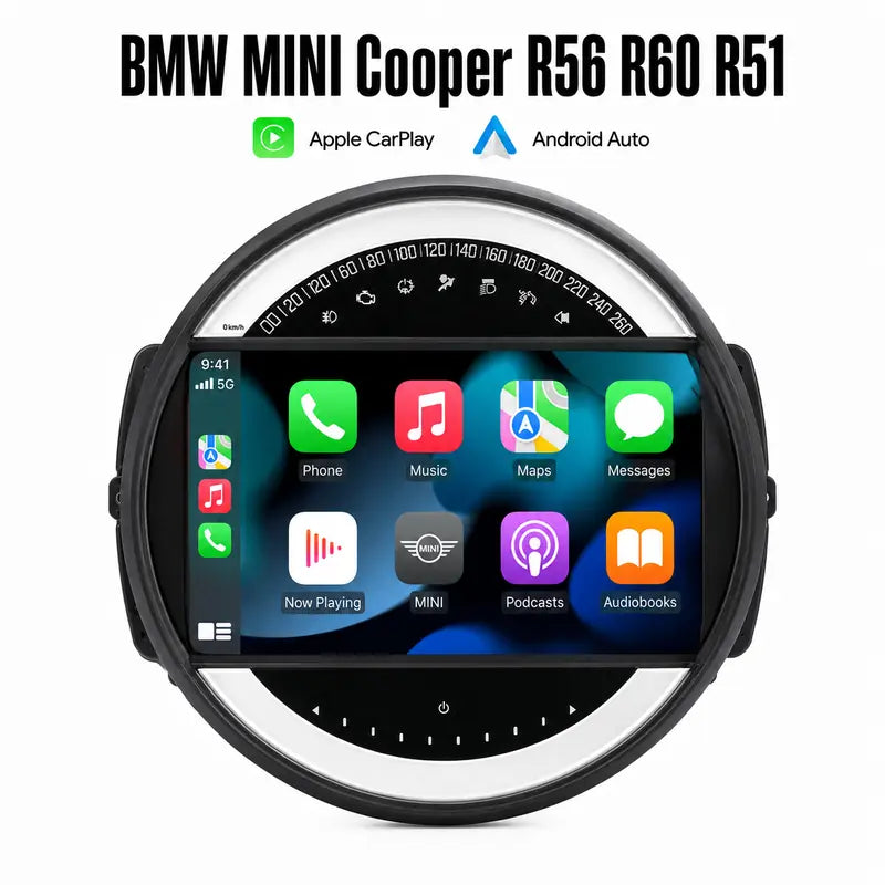 Radio pantalla CarPlay y Android Auto para BMW Mini Cooper R56 R60 R51 2006-2014