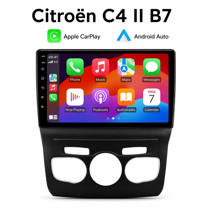 Radio pantalla CarPlay y Android Auto para Citroen C4 2 B7 2011-2017