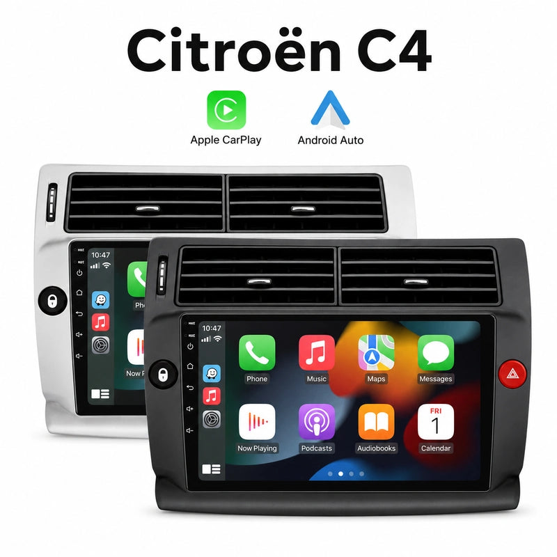 Radio pantalla CarPlay y Android Auto para Citroen C4 2004-2009