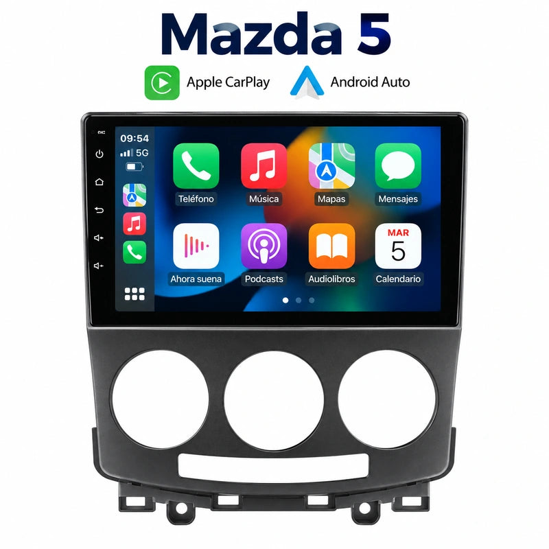 Radio pantalla CarPlay y Android Auto para Mazda 5 2005
