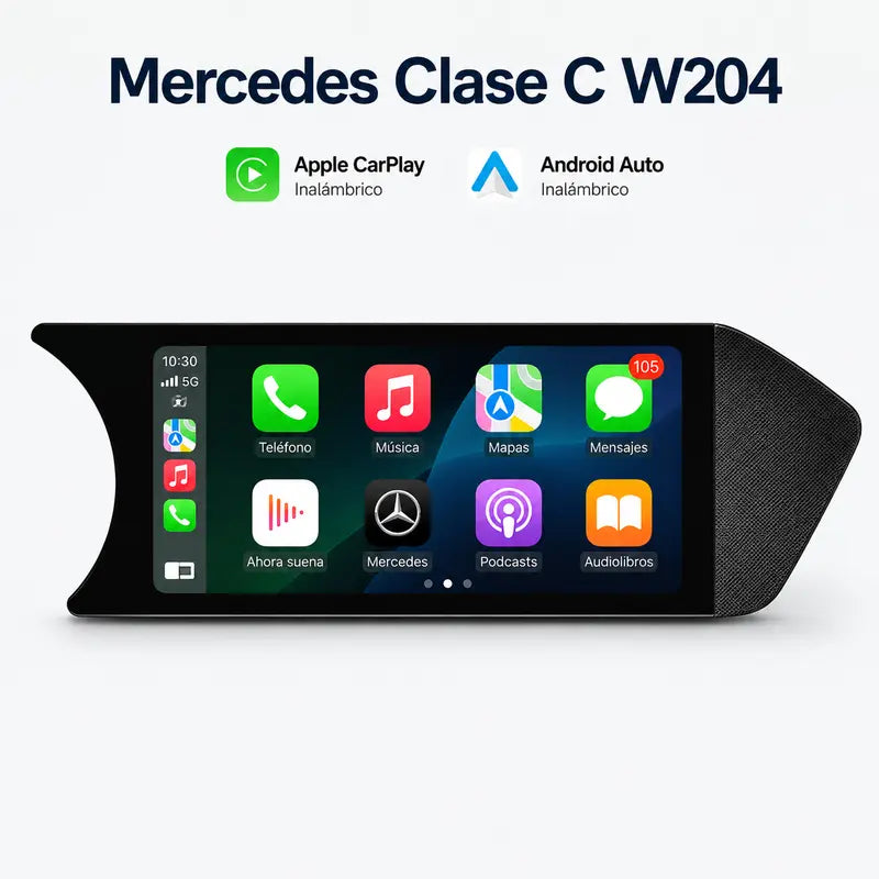 Radio pantalla CarPlay y Android Auto para Mercedes-Benz Clase C W204 S204 2007-2015