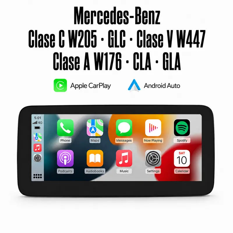 Radio pantalla CarPlay y Android Auto para Mercedes-Benz Clase C W205 GLC Clase V W447 A W176 CLA GLA