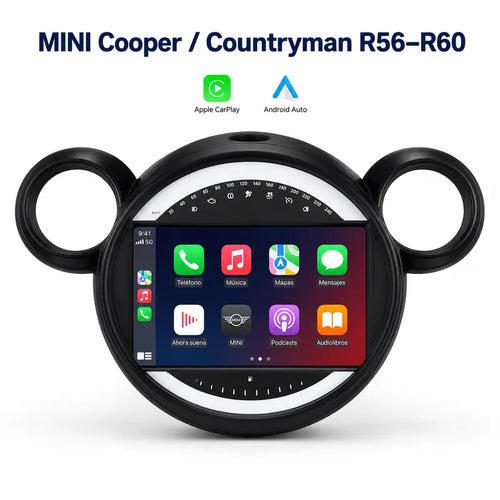 Radio pantalla CarPlay y Android Auto para BMW Mini Cooper Countryman R56 R60 2010-2016