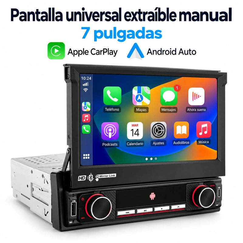 Radio Pantalla Carplay + Android Auto 1 DIN