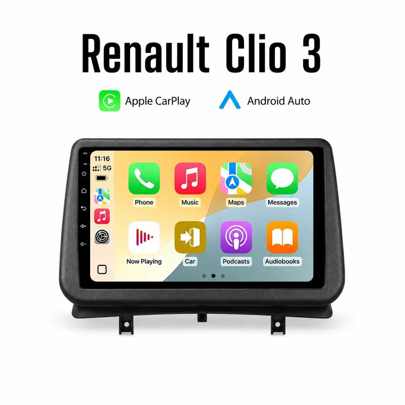 Radio pantalla CarPlay y Android Auto para Renault Clio 3 2005-2014