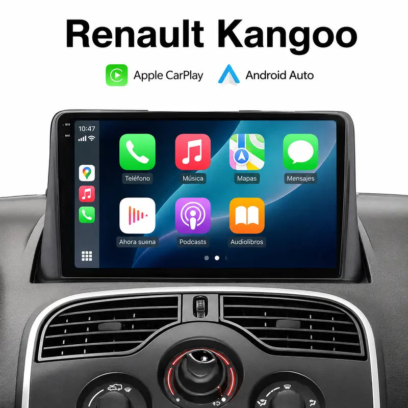 Radio pantalla CarPlay y Android Auto para Renault Kangoo 2008-2018