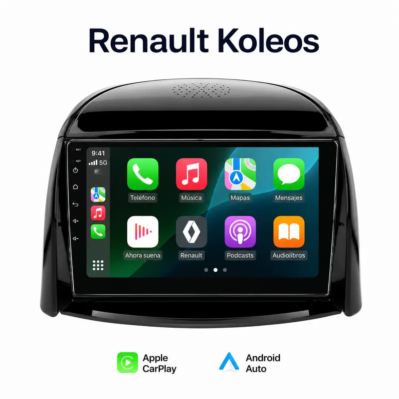 Radio pantalla CarPlay y Android Auto para Renault Koleos 2008-2016