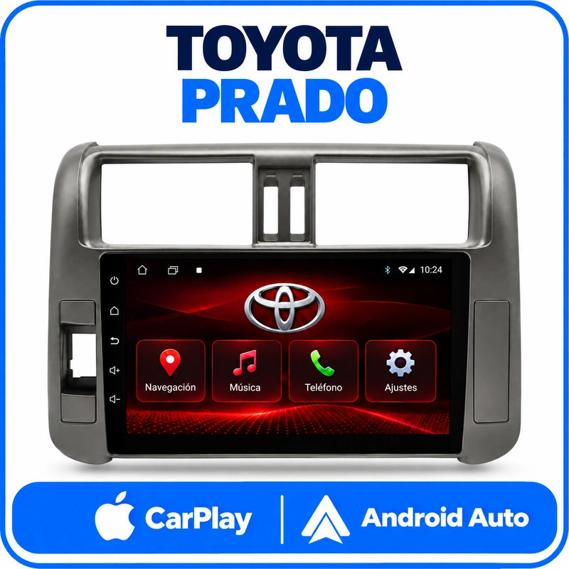 Toyota Prado 2009-2013 - portada radio pantalla CarPlay y Android Auto