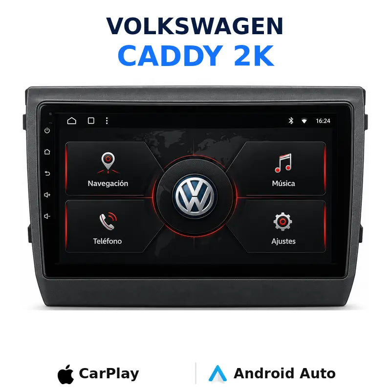 Volkswagen Caddy 2K 2004-2015 radio pantalla CarPlay y Android Auto