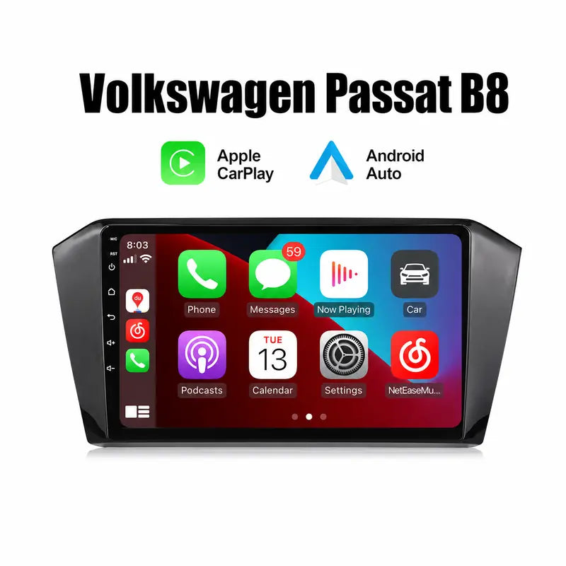 Radio pantalla CarPlay y Android Auto para Volkswagen Passat B8