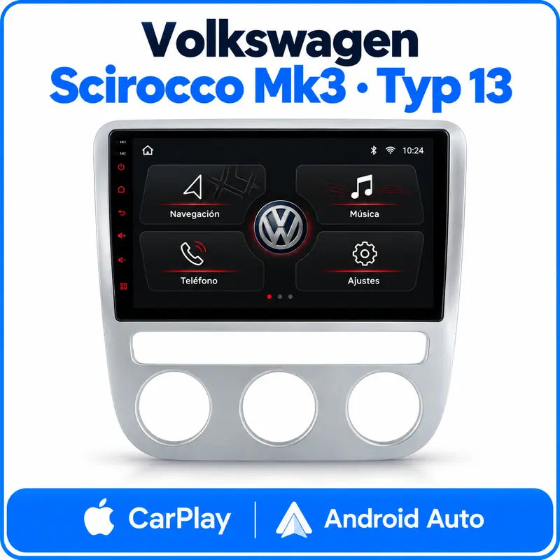 Volkswagen Scirocco Mk3 Typ 13 pantalla CarPlay Android Auto