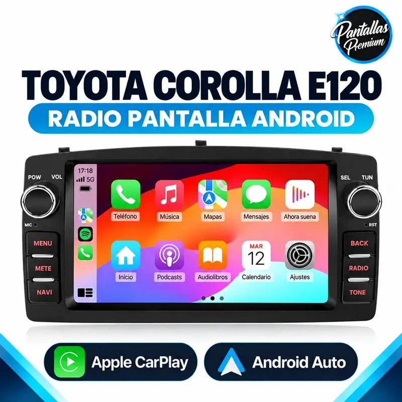 Radio pantalla Toyota Corolla E120 - portada Pantallas Premium