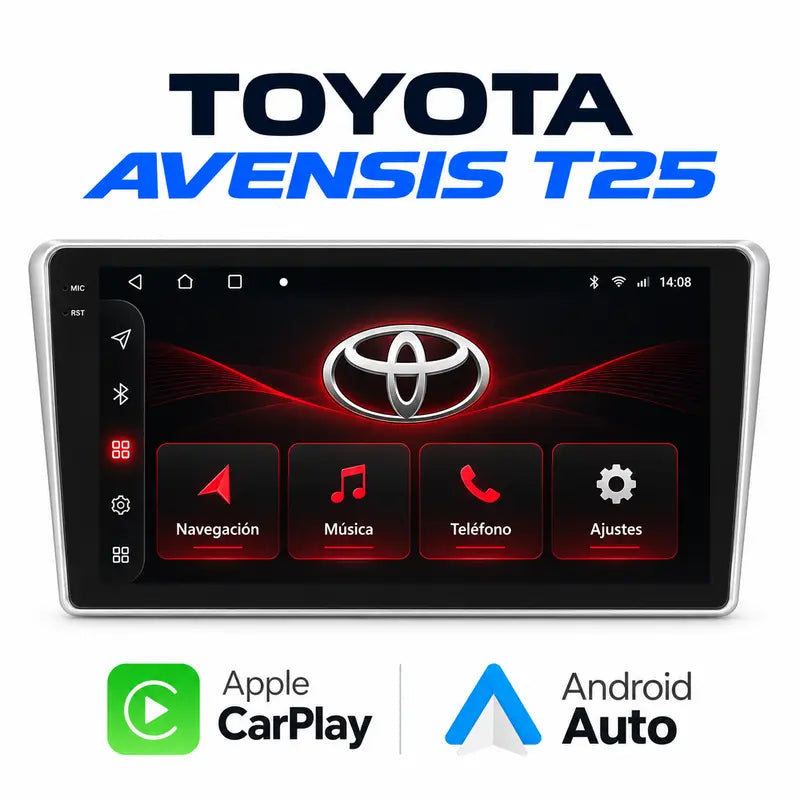 Toyota Avensis 2002-2008 - Radio Pantalla Carplay y Android Auto