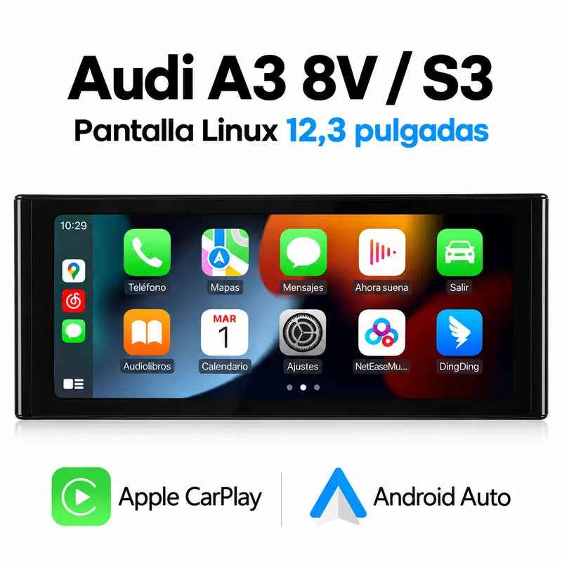 Audi A3 8V 2012-2020 - Radio Pantalla Carplay y Android Auto