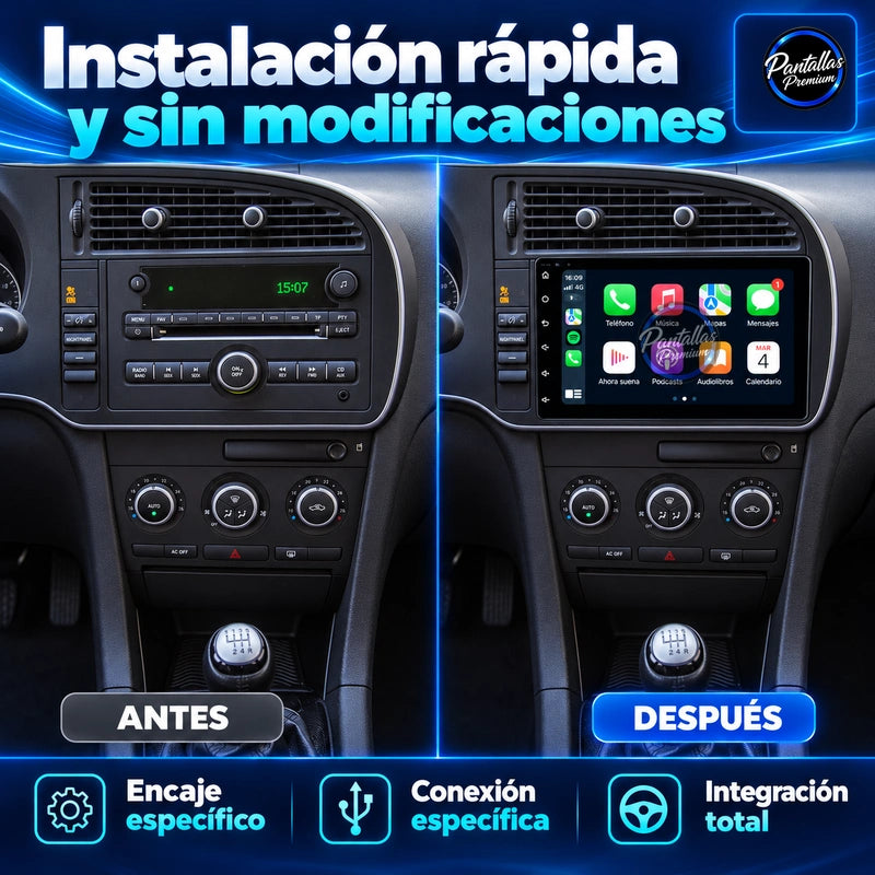 SAAB 9-3 — 02-antes-despues — Pantallas Premium V6.1