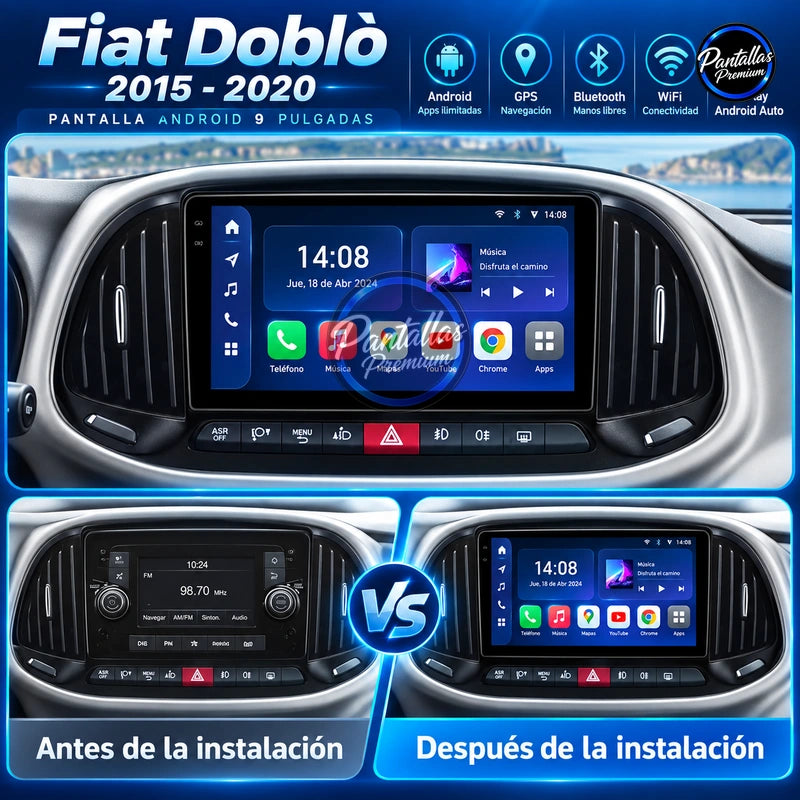 Fiat Doblo 2015-2019 - Radio Pantalla Carplay y Android Auto