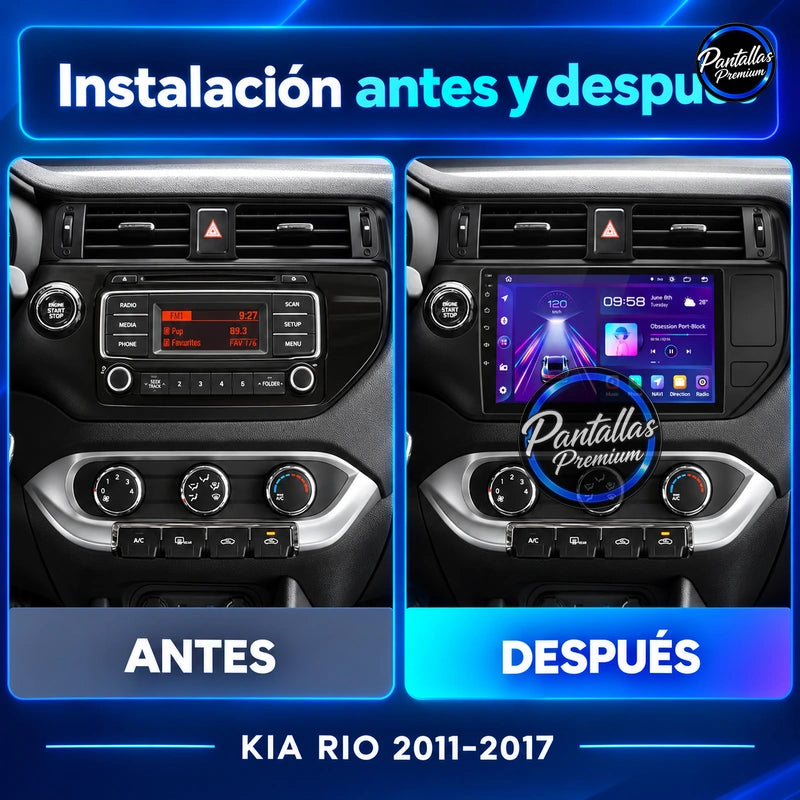 KIA RIO 2011-2018 - Radio Pantalla Carplay y Android Auto