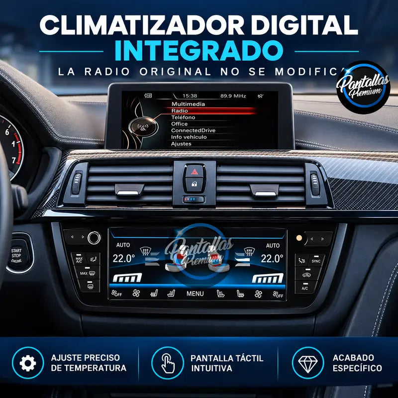 Pantalla LCD de climatizador instalada en BMW