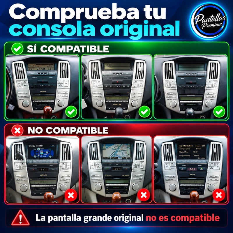 Lexus RX300 RX330 RX350 RX400H 2003-2014 - Radio Pantalla Carplay y Android Auto