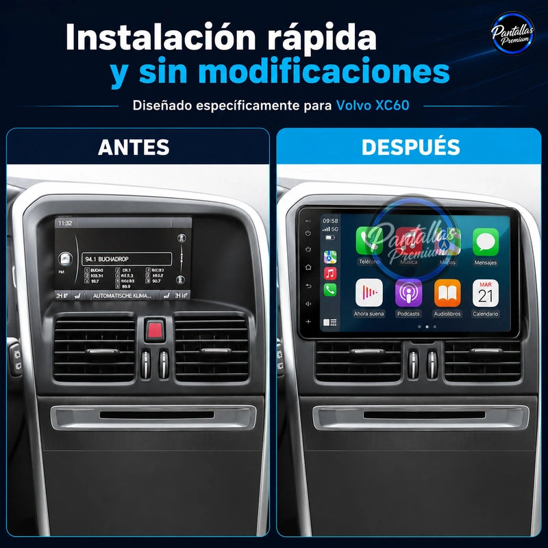 Radio pantalla CarPlay y Android Auto para Volvo XC60 2008 a 2017 - foto 2