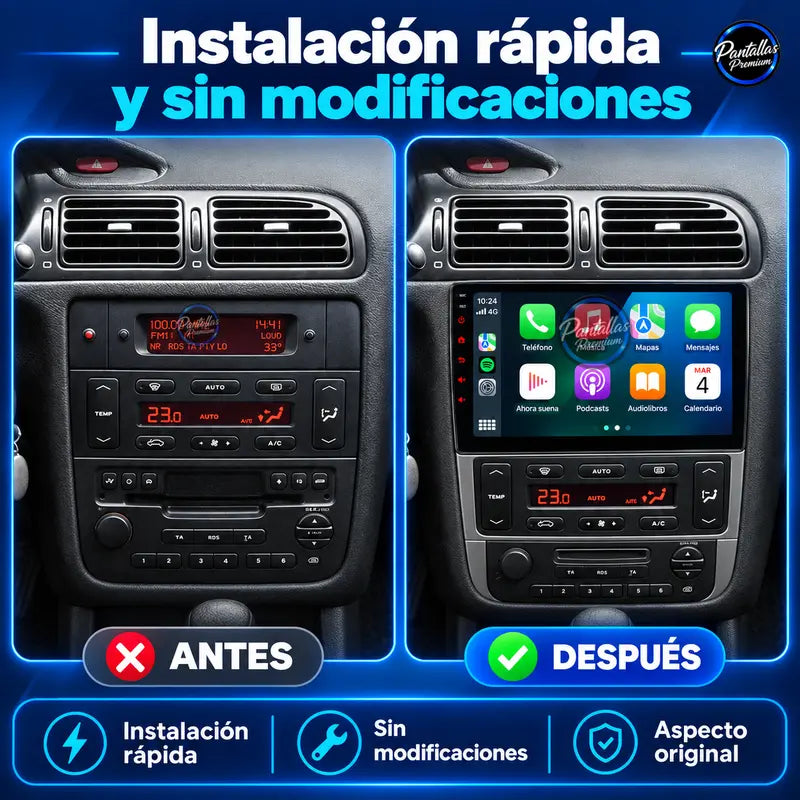 Peugeot 406 instalación antes y después