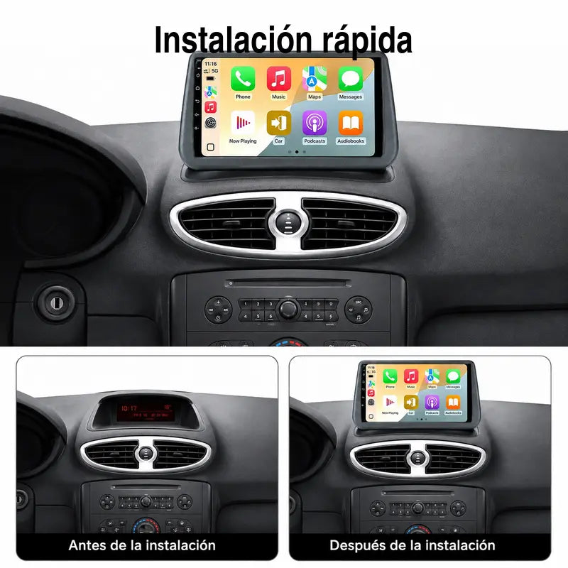 Radio pantalla CarPlay y Android Auto para Renault Clio 3 2005-2014 - foto 2
