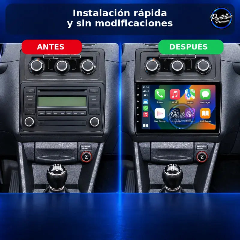 Volkswagen Caddy 2K instalación rápida antes y después