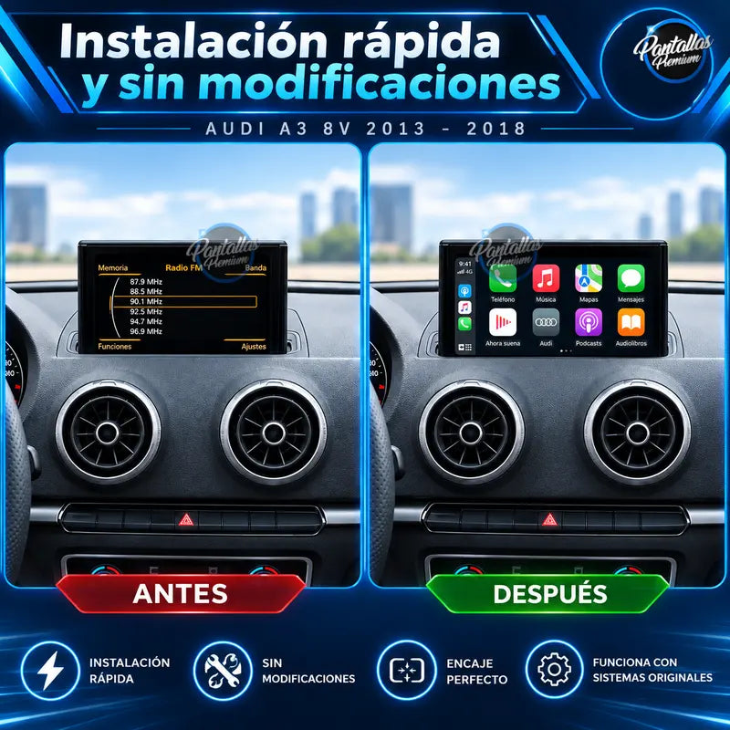 Audi A3 instalación rápida antes y después