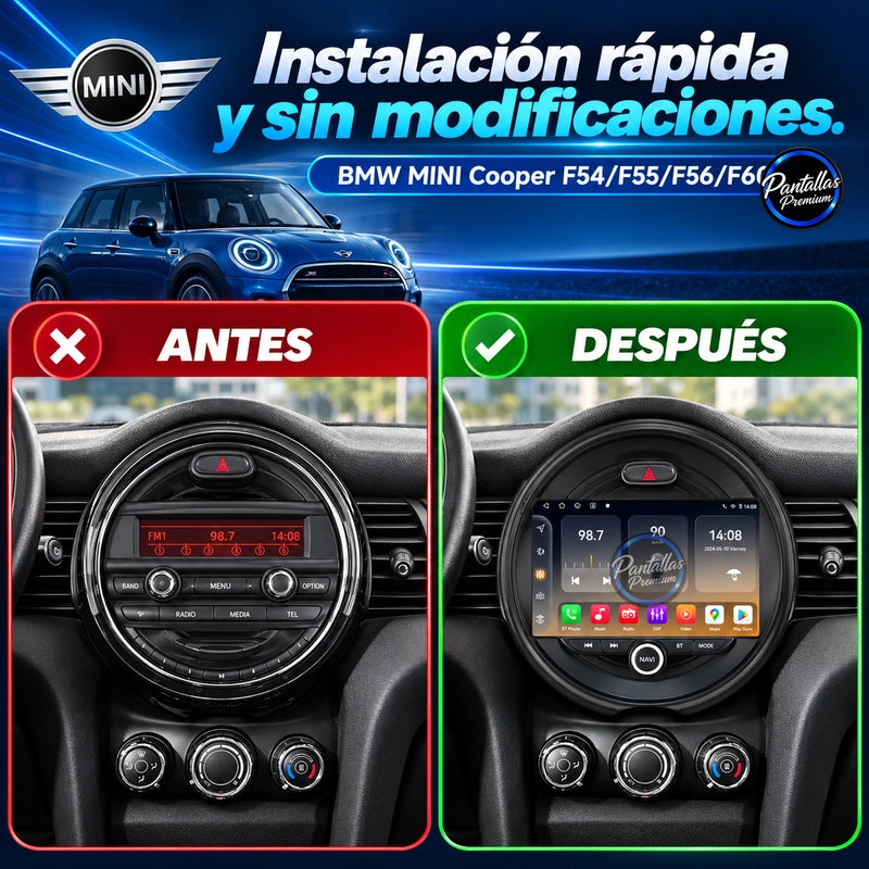 BMW Mini F54 F56 2014-2020 - Radio Pantalla Carplay y Android Auto