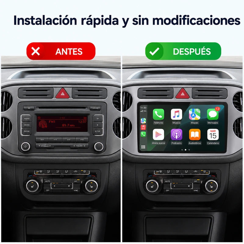 Volkswagen Tiguan 2006-2016 - Radio Pantalla Carplay y Android Auto