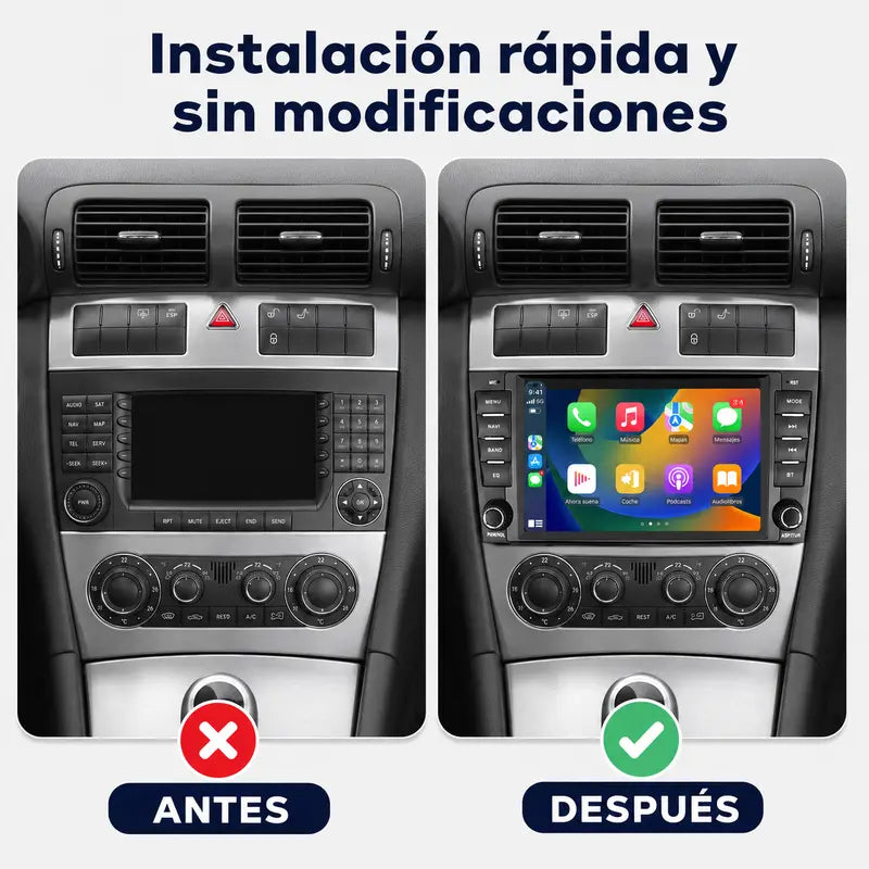 Mercedes-Benz Clase C W203 CLC - Radio Pantalla Carplay y Android Auto