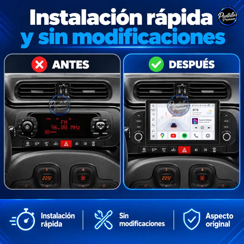 Fiat Panda instalación antes y después