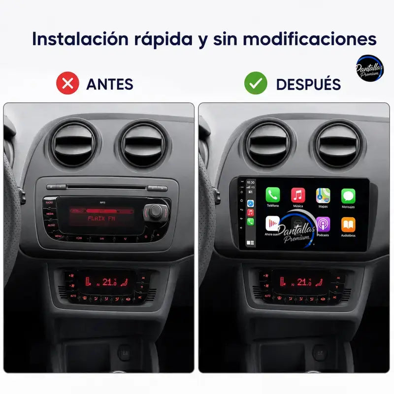 Radio pantalla CarPlay y Android Auto para Seat Ibiza 6J 2009 - foto 2