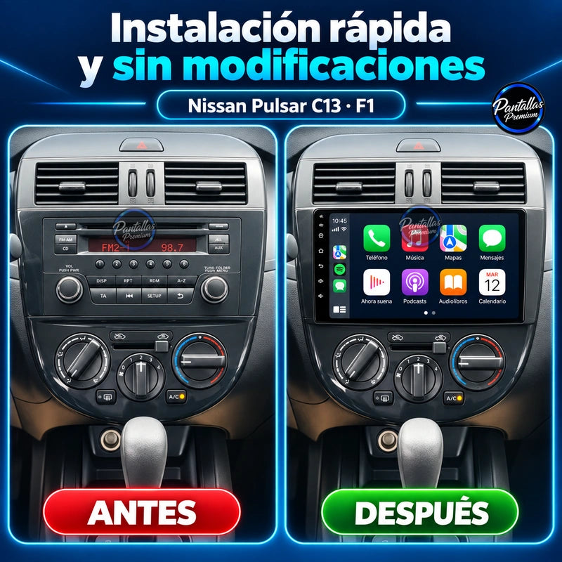 Nissan Pulsar C13 Hatchback 2013-2018 - Radio Pantalla Carplay y Android Auto