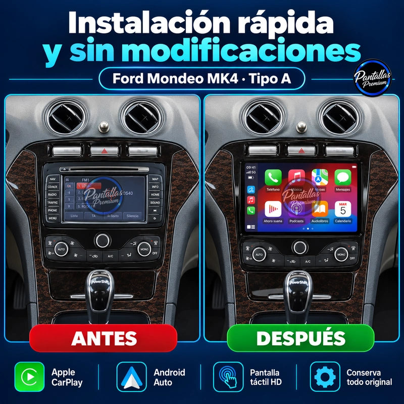 Ford Mondeo MK4 - Radio Pantalla Carplay y Android Auto