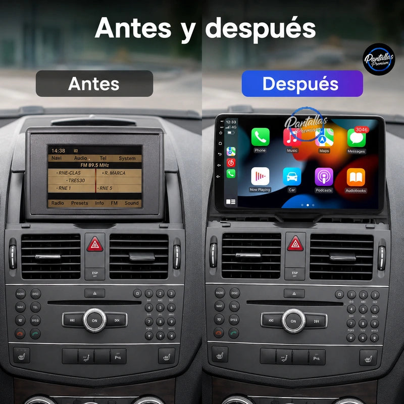 Radio pantalla CarPlay y Android Auto para Mercedes-Benz Clase C 3 W204 S204 2006-2011 - foto 2
