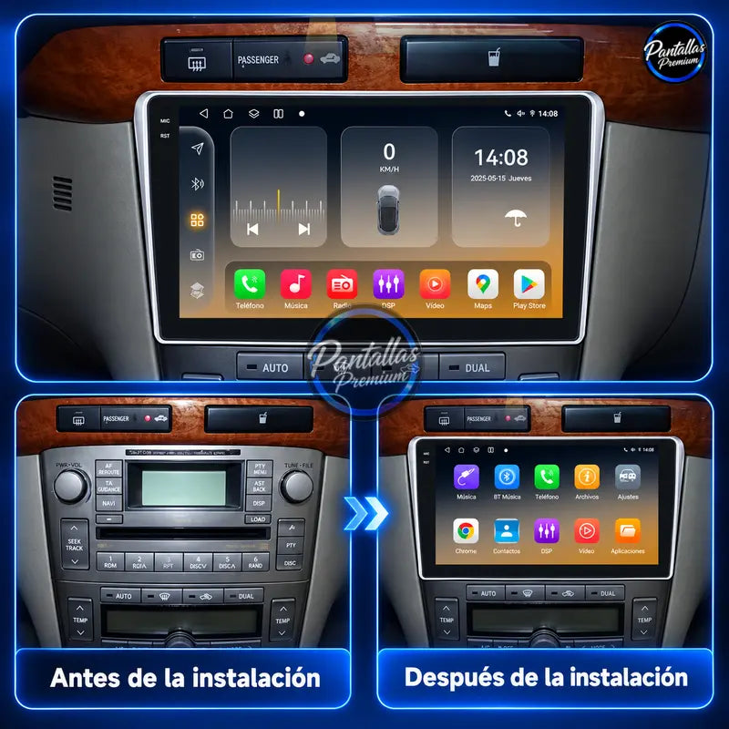 Toyota Avensis 2002-2008 - Radio Pantalla Carplay y Android Auto