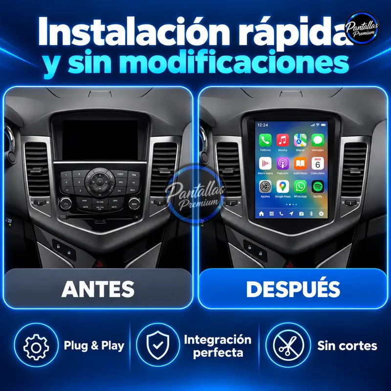 Chevrolet Cruze 2008-2014 - Radio Pantalla Carplay y Android Auto