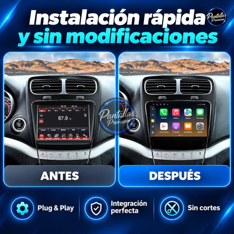 Dodge Journey Fiat Freemont 2011-2020 - Radio Pantalla Carplay y Android Auto