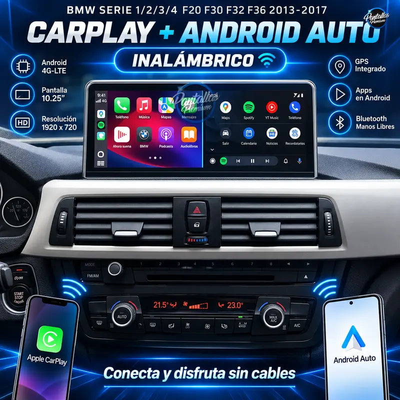 Radio pantalla CarPlay y Android Auto para BMW Serie 1 2 3 4 F20 F30 F32 F36 NBT EVO 4G 2013-2017 - foto 3