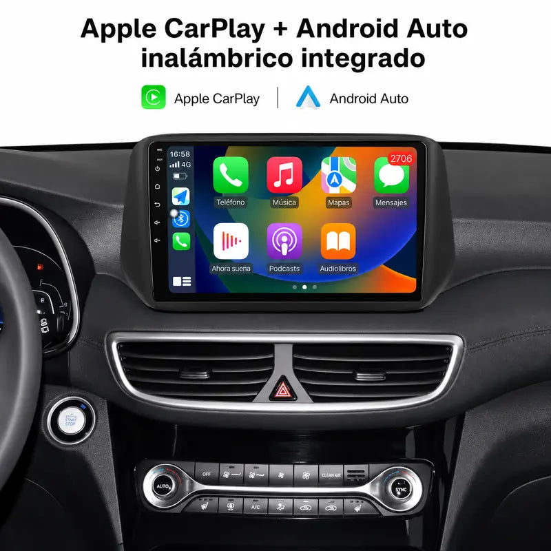 Radio pantalla CarPlay y Android Auto para Hyundai Tucson TL, IX35 y Kona (2010-2022) - foto 3