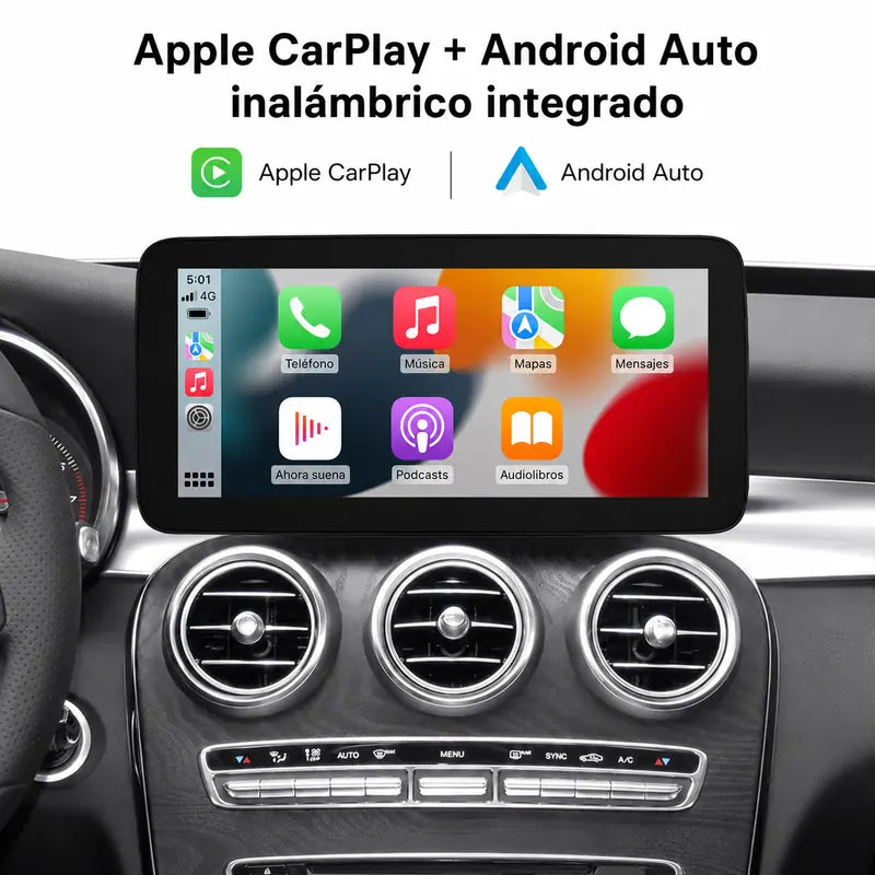 Radio pantalla CarPlay y Android Auto para Mercedes-Benz Clase C W205 GLC Clase V W447 A W176 CLA GLA - foto 5