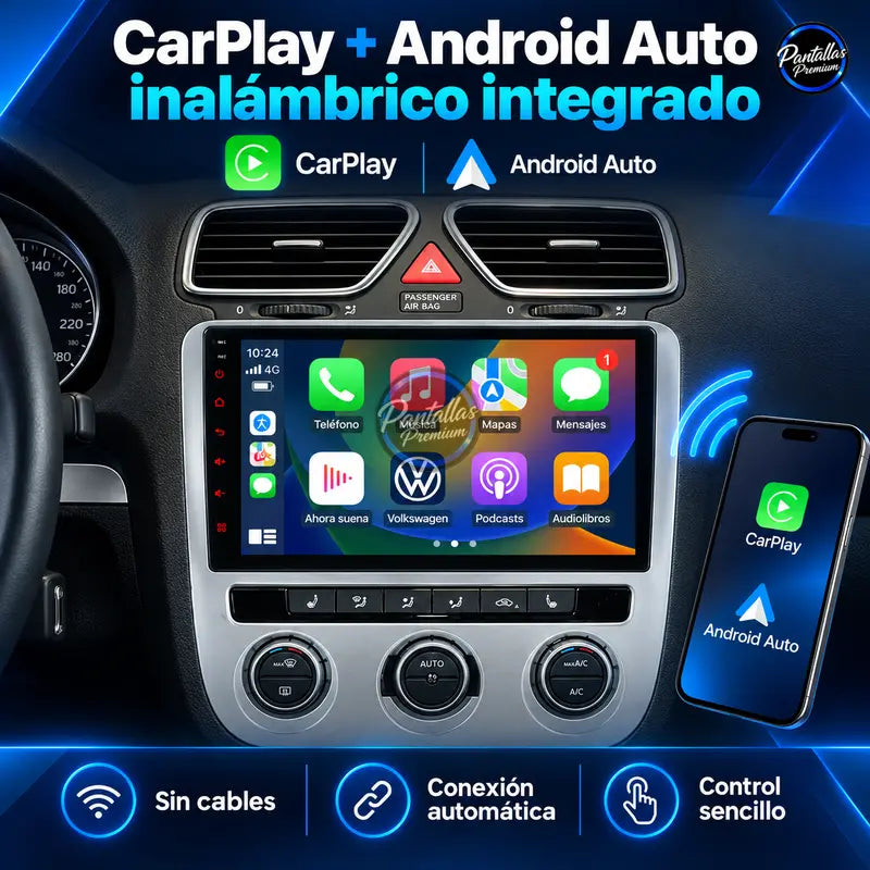 Volkswagen Scirocco CarPlay y Android Auto inalámbrico