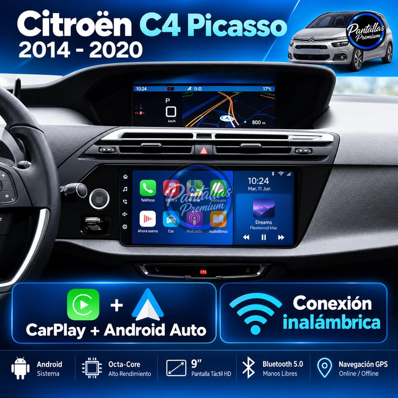 Citroen C4 PICASSO 2014 - 2020 - Radio Pantalla Carplay y Android Auto