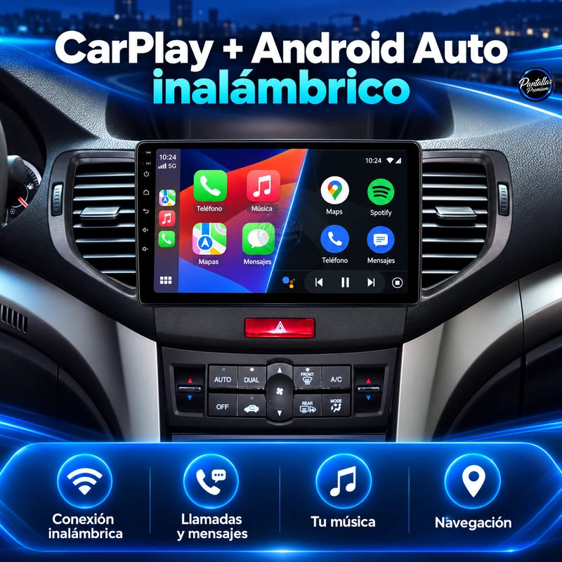 Honda Accord 8 Acura TSX 2008-2012 - Radio Pantalla Carplay y Android Auto