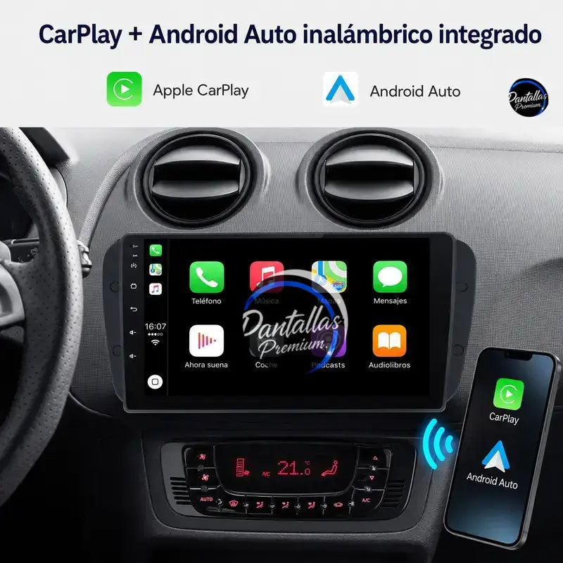 Radio pantalla CarPlay y Android Auto para Seat Ibiza 6J 2009 - foto 3