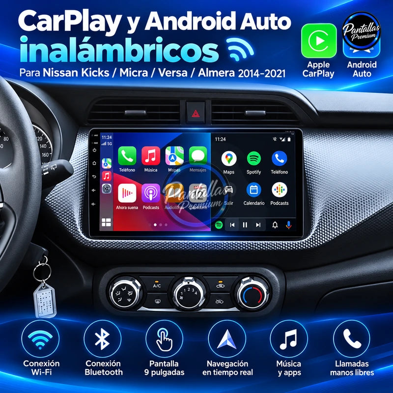 Nissan Kicks Micra Versa Almera 2016-2020 - Radio Pantalla Carplay y Android Auto