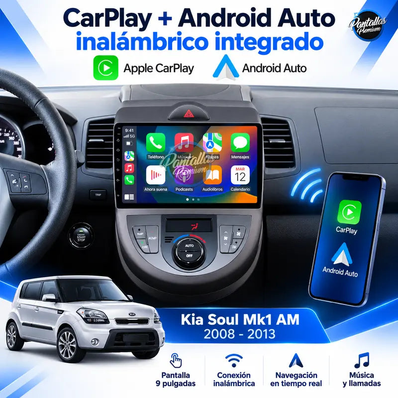 Kia Soul Mk1 AM - CarPlay y Android Auto inalámbricos