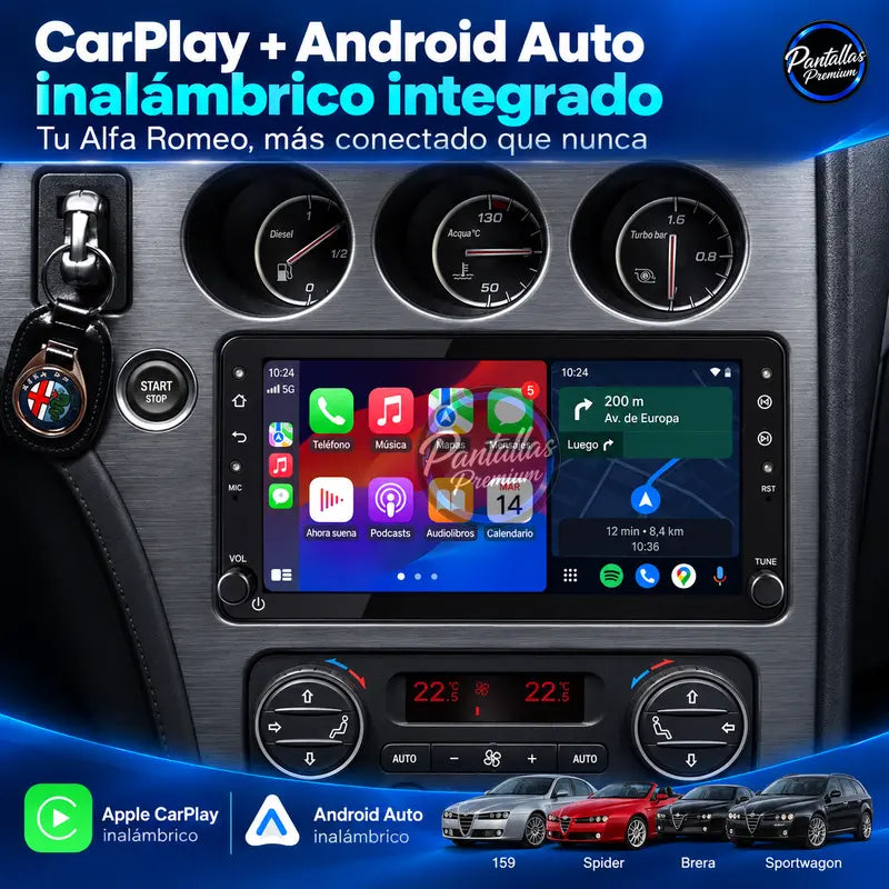 Alfa Romeo 159 Brera Spider Sportwagon - Radio Pantalla Carplay y Android Auto